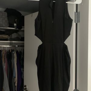 Black romper with side cut out